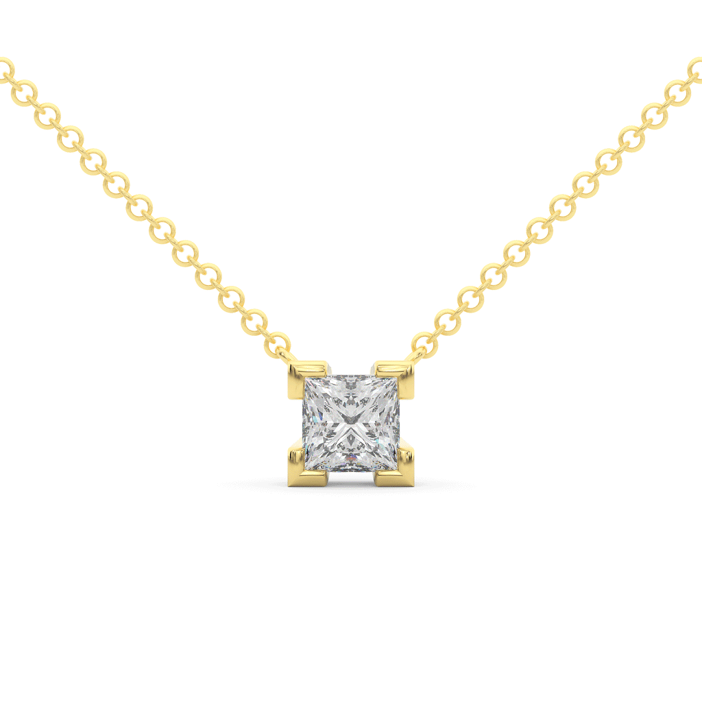 1.00CT.TW PRINCESS CUT LAB DIAMOND SOLITAIRE PENDANT - Nazarelle