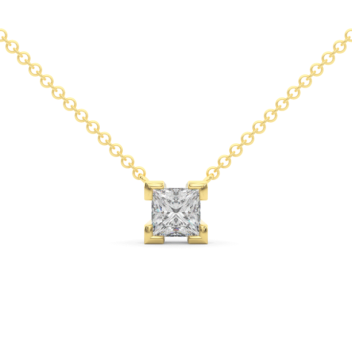 1.00CT.TW PRINCESS CUT LAB DIAMOND SOLITAIRE PENDANT - Nazarelle