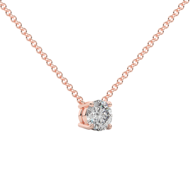 1.00CT.TW ROUND LAB DIAMOND SOLITAIRE PENDANT - Nazarelle