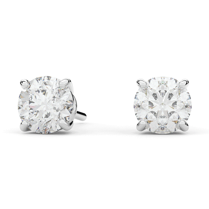 2.5CT.TW ROUND CERTIFIED LAB DIAMOND STUD EARRINGS - Nazarelle