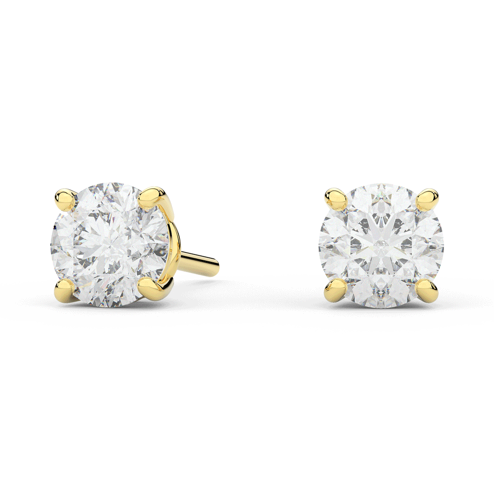 2.0CT.TW ROUND CERTIFIED LAB DIAMOND STUD EARRINGS - Nazarelle