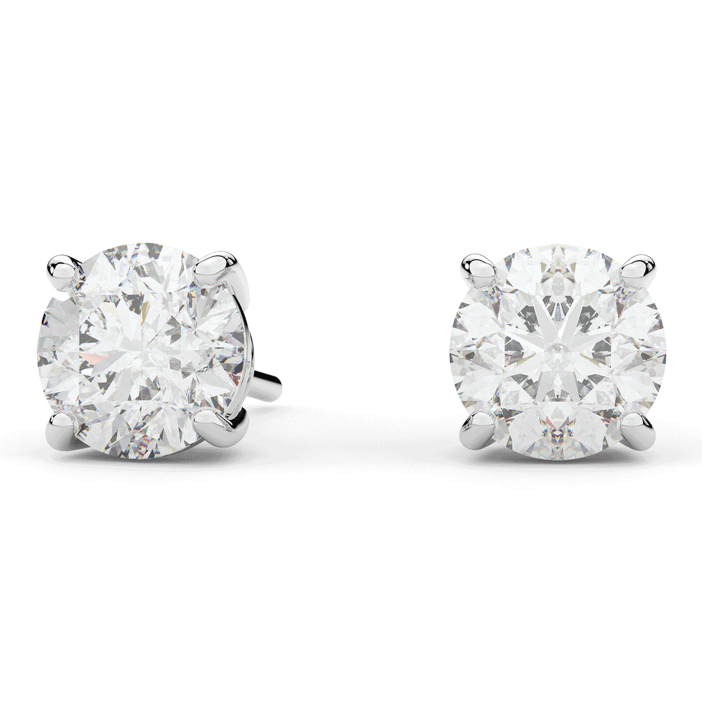 3.5CT.TW ROUND CERTIFIED LAB DIAMOND STUD EARRINGS - Nazarelle