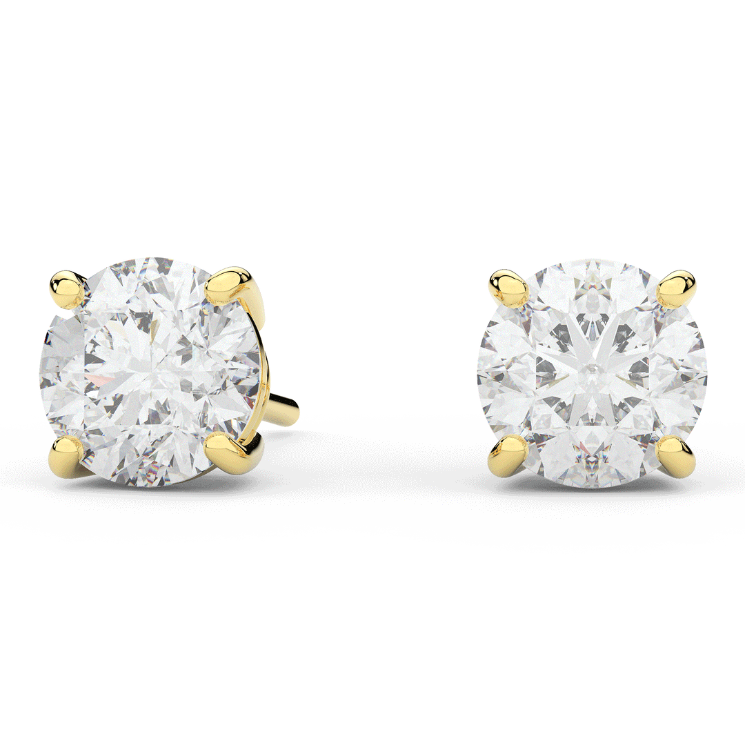 3.5CT.TW ROUND CERTIFIED LAB DIAMOND STUD EARRINGS - Nazarelle