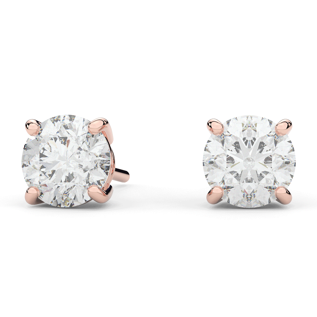 3.0CT.TW ROUND CERTIFIED LAB DIAMOND STUD EARRINGS