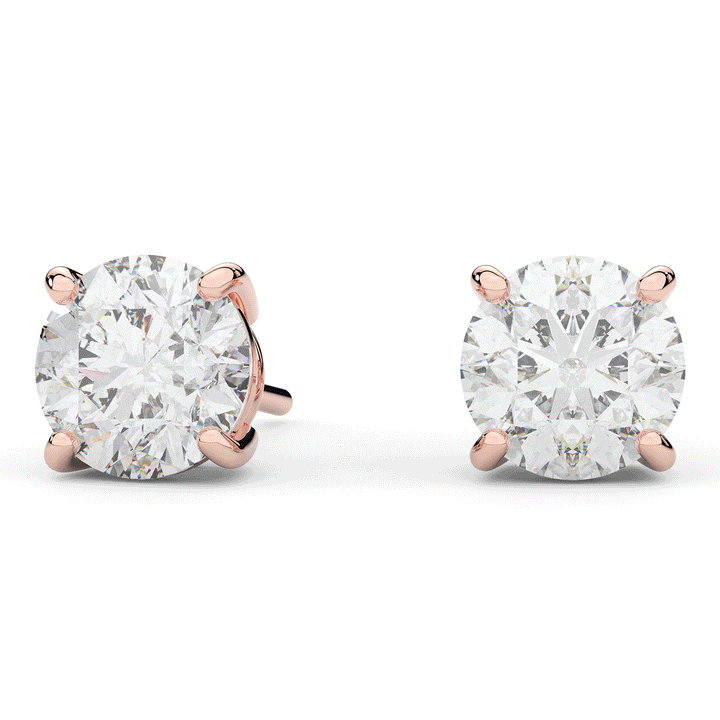 4.0CT.TW ROUND CERTIFIED LAB DIAMOND STUD EARRINGS - Nazarelle