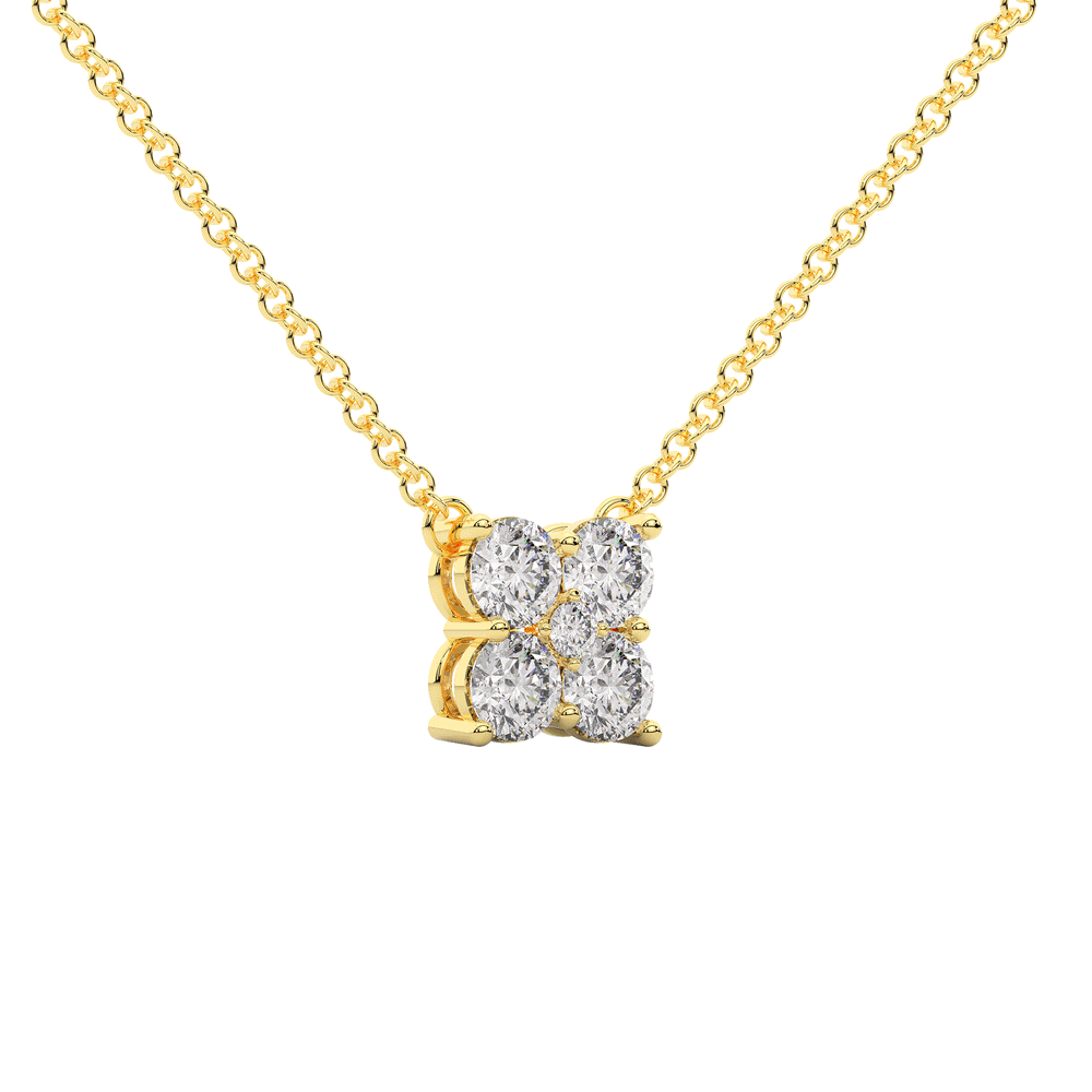 0.90CT.TW 5 LAB DIAMOND CLUSTER PENDANT - Nazarelle