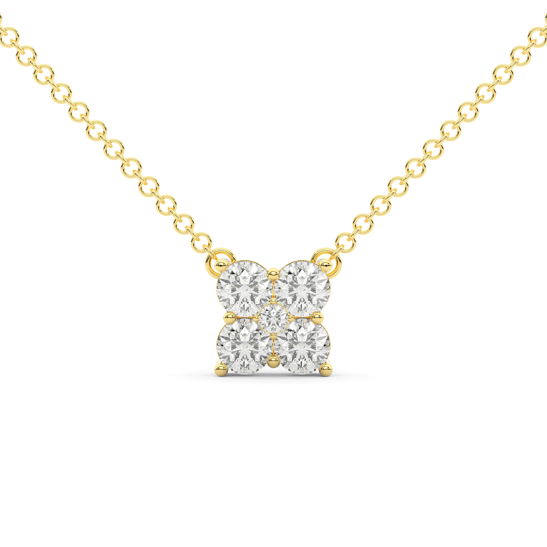 0.90CT.TW 5 LAB DIAMOND CLUSTER PENDANT - Nazarelle