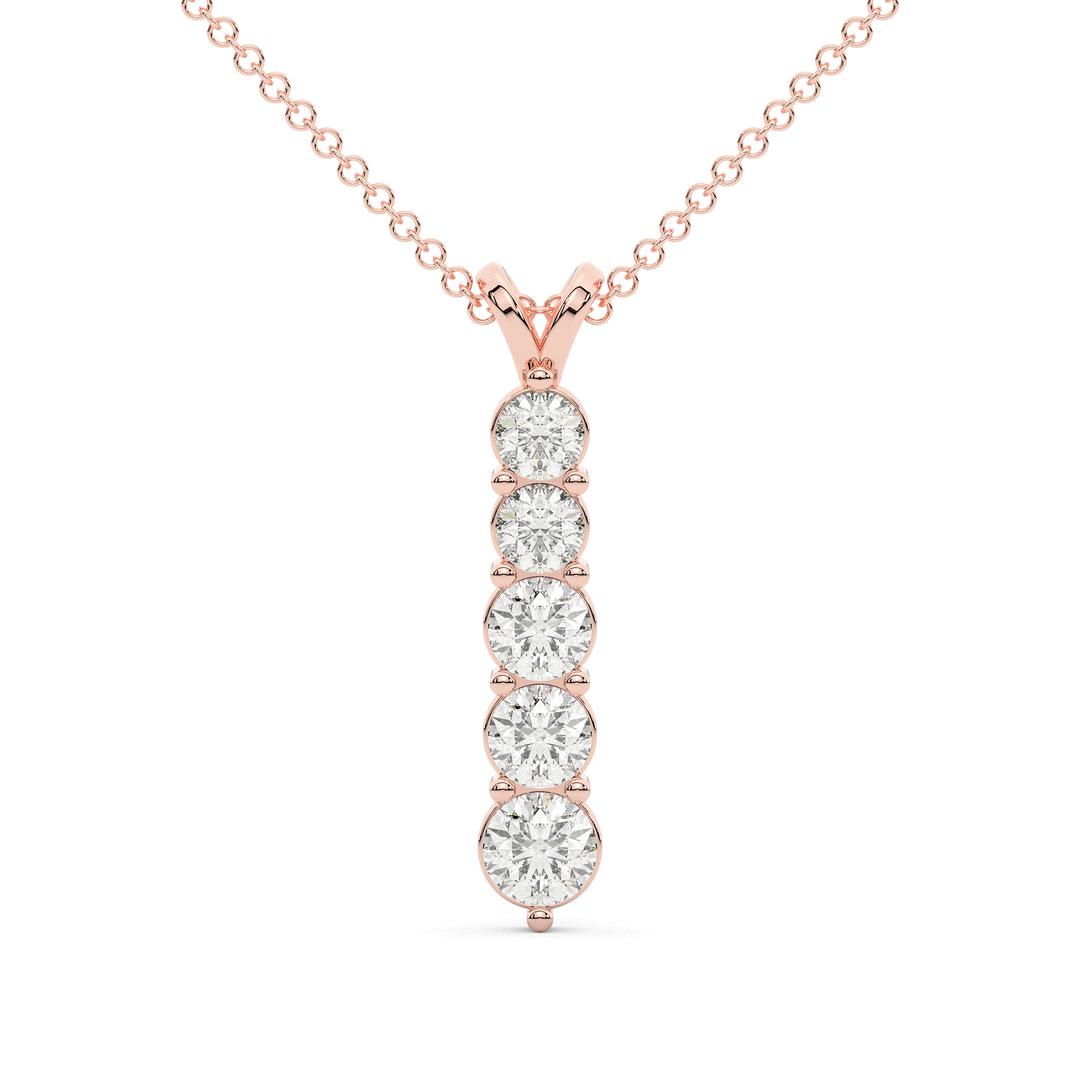 2.15CT.TW 5 LAB DIAMOND PAST PRESENT AND FUTURE PENDANT - Nazarelle