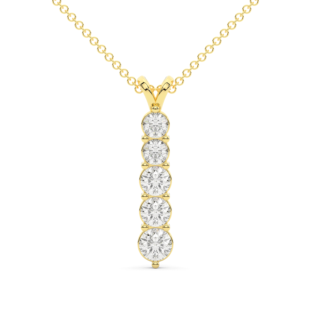 2.15CT.TW 5 LAB DIAMOND PAST PRESENT AND FUTURE PENDANT - Nazarelle