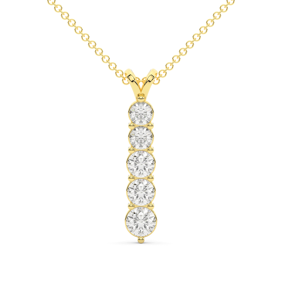 2.15CT.TW 5 LAB DIAMOND PAST PRESENT AND FUTURE PENDANT - Nazarelle