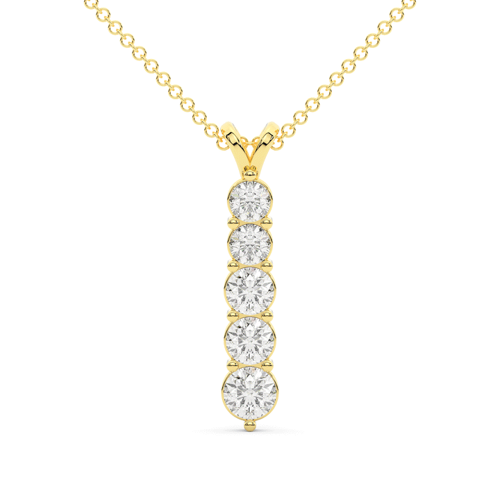 2.15CT.TW 5 LAB DIAMOND PAST PRESENT AND FUTURE PENDANT - Nazarelle