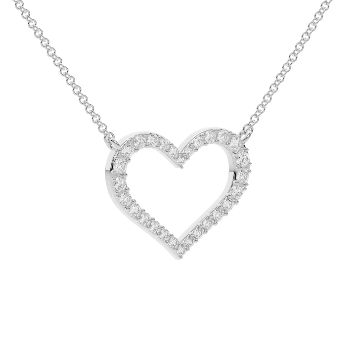 0.80CT.TW ROUND LAB DIAMOND HEART PENDANT - Nazarelle