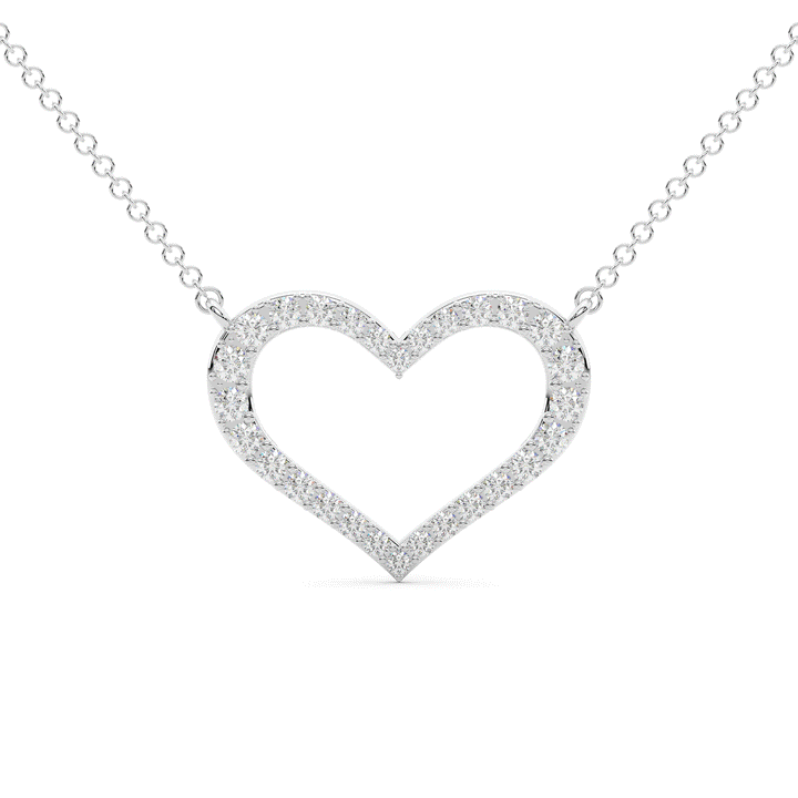 0.80CT.TW ROUND LAB DIAMOND HEART PENDANT - Nazarelle