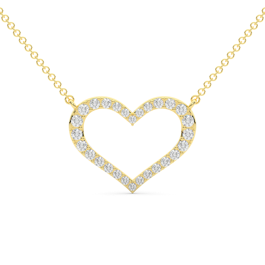 0.80CT.TW ROUND LAB DIAMOND HEART PENDANT - Nazarelle