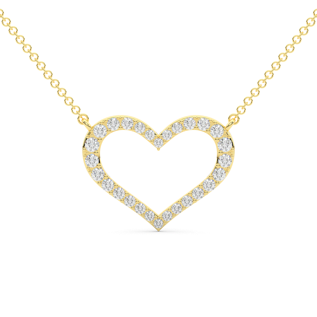 0.80CT.TW ROUND LAB DIAMOND HEART PENDANT - Nazarelle