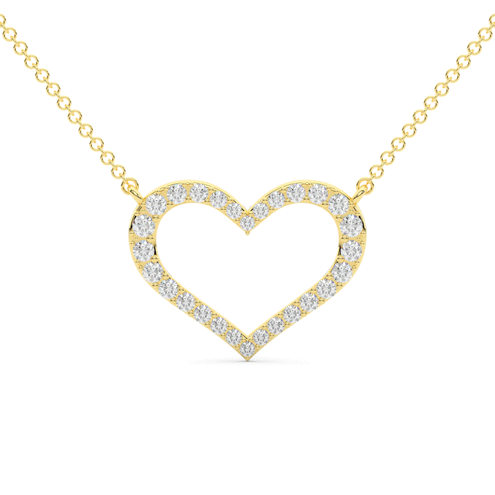 0.80CT.TW ROUND LAB DIAMOND HEART PENDANT - Nazarelle