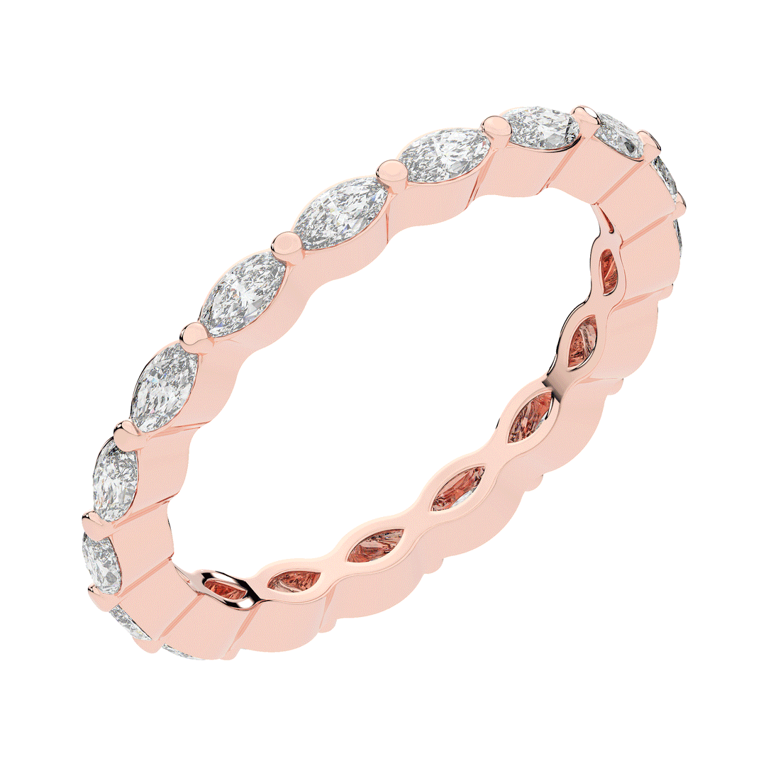 0.90CT.TW MARQUISE LAB DIAMOND ETERNITY WEDDING BAND - Nazarelle