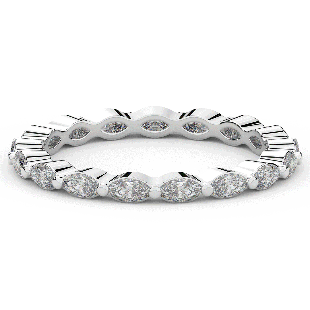 0.90CT.TW MARQUISE LAB DIAMOND ETERNITY WEDDING BAND - Nazarelle