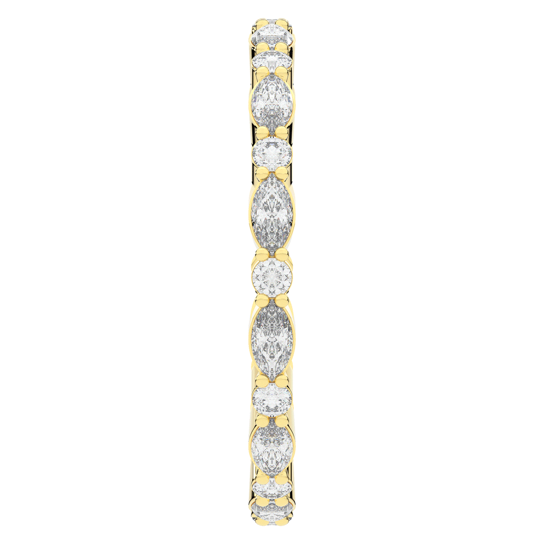 0.75CT.TW MARQUISE AND ROUND LAB DIAMOND ETERNITY WEDDING BAND - Nazarelle