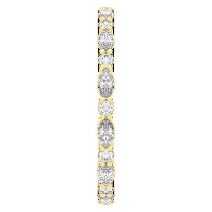 0.75CT.TW MARQUISE AND ROUND LAB DIAMOND ETERNITY WEDDING BAND