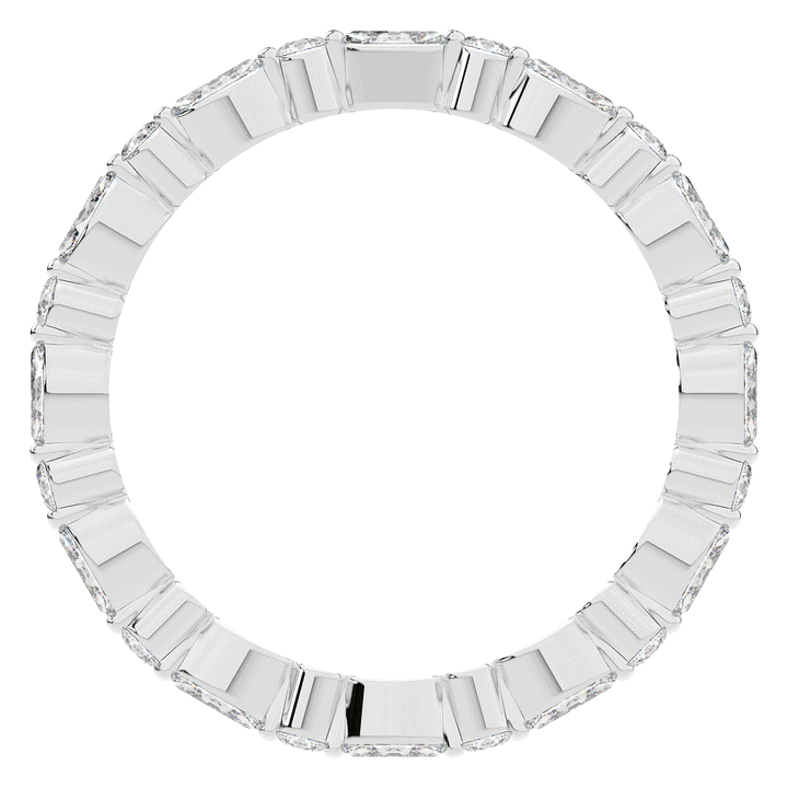 0.75CT.TW MARQUISE AND ROUND LAB DIAMOND ETERNITY WEDDING BAND