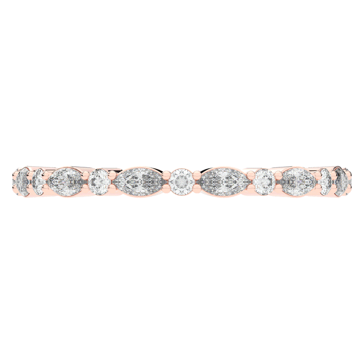 0.75CT.TW MARQUISE AND ROUND LAB DIAMOND ETERNITY WEDDING BAND - Nazarelle