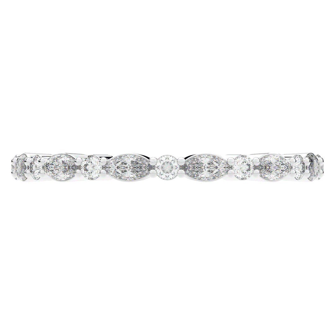 0.75CT.TW MARQUISE AND ROUND LAB DIAMOND ETERNITY WEDDING BAND - Nazarelle