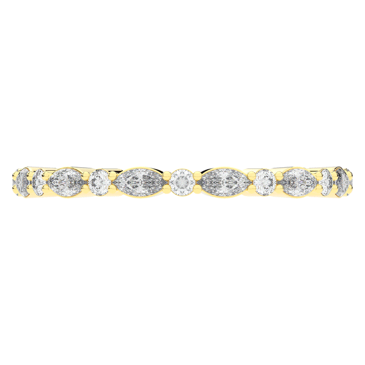 0.75CT.TW MARQUISE AND ROUND LAB DIAMOND ETERNITY WEDDING BAND - Nazarelle