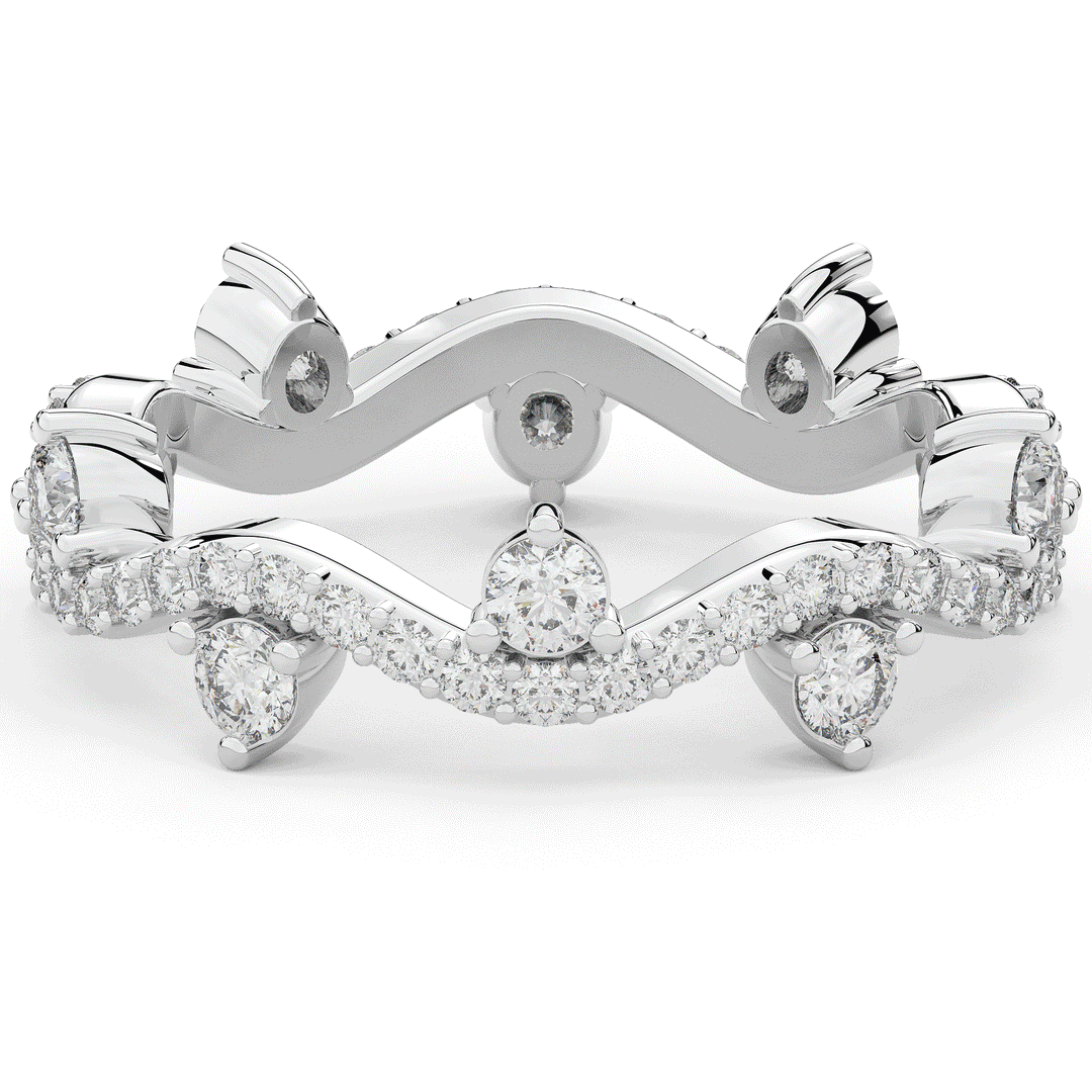 1.10CT.TW ROUND LAB DIAMOND VINE ETERNITY WEDDING BAND - Nazarelle