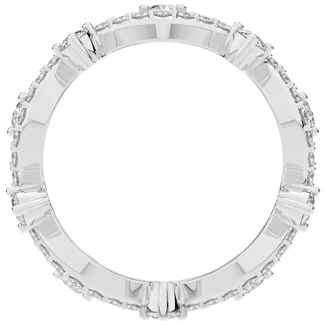 1.10CT.TW ROUND LAB DIAMOND VINE ETERNITY WEDDING BAND - Nazarelle