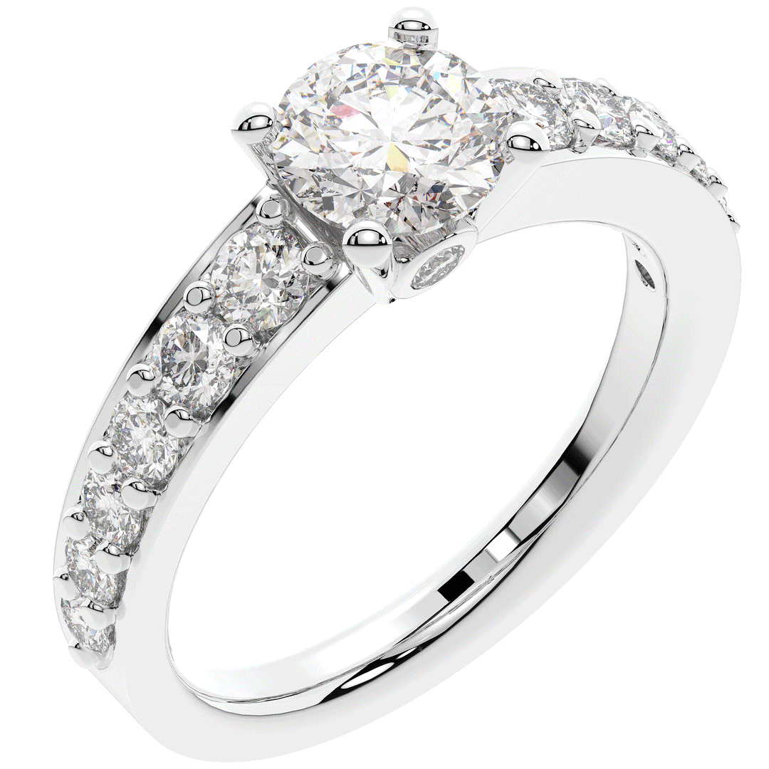 1.75CT.TW ROUND LAB DIAMOND SOLITAIRE ENGAGEMENT RING - Nazarelle