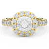 3.45CT.TW CUSHION LAB DIAMOND HALO ENGAGEMENT RING - Nazarelle