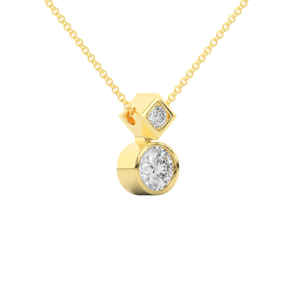 1.95CT.TW ROUND LAB DIAMOND BEZEL SET PENDANT - Nazarelle