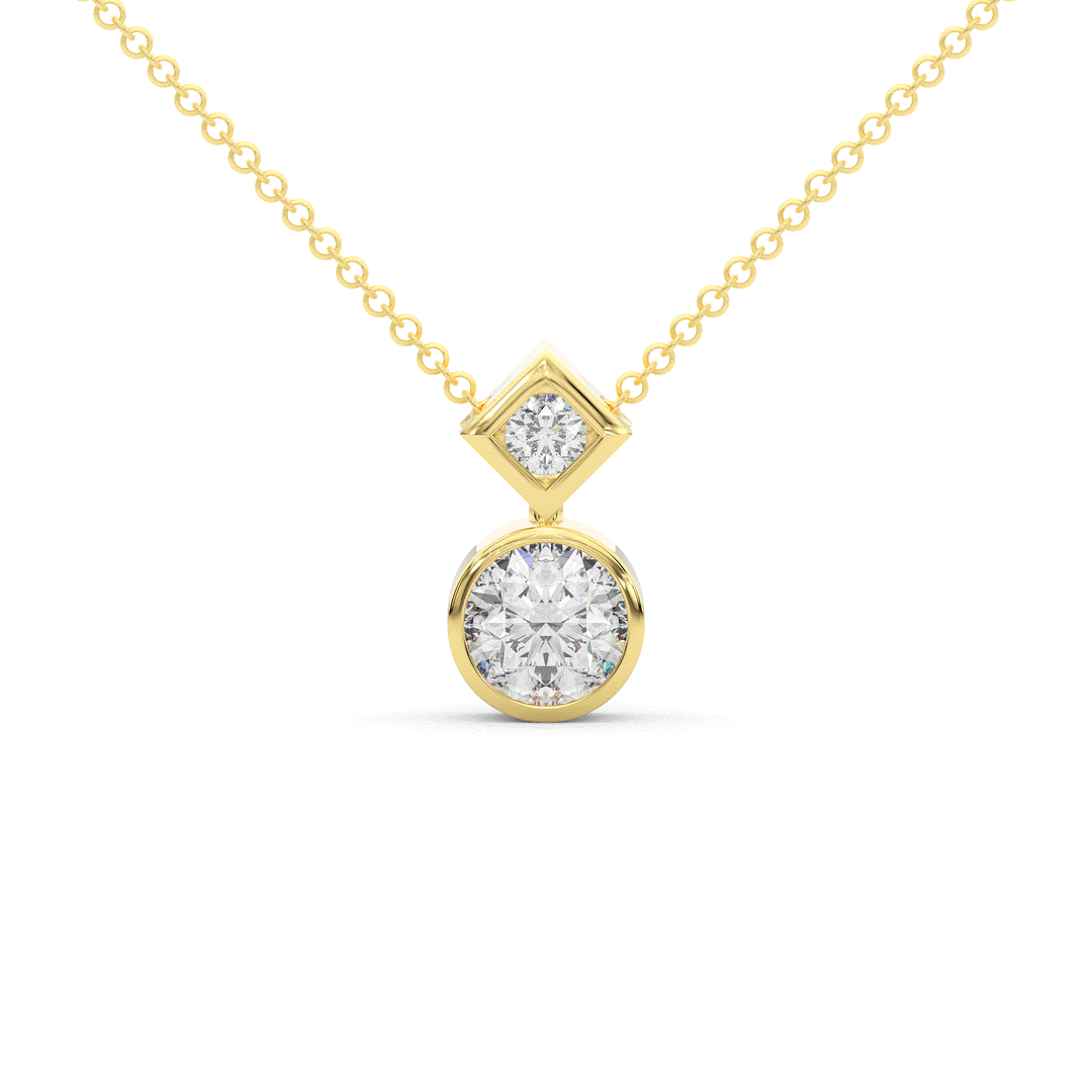 1.95CT.TW ROUND LAB DIAMOND BEZEL SET PENDANT - Nazarelle