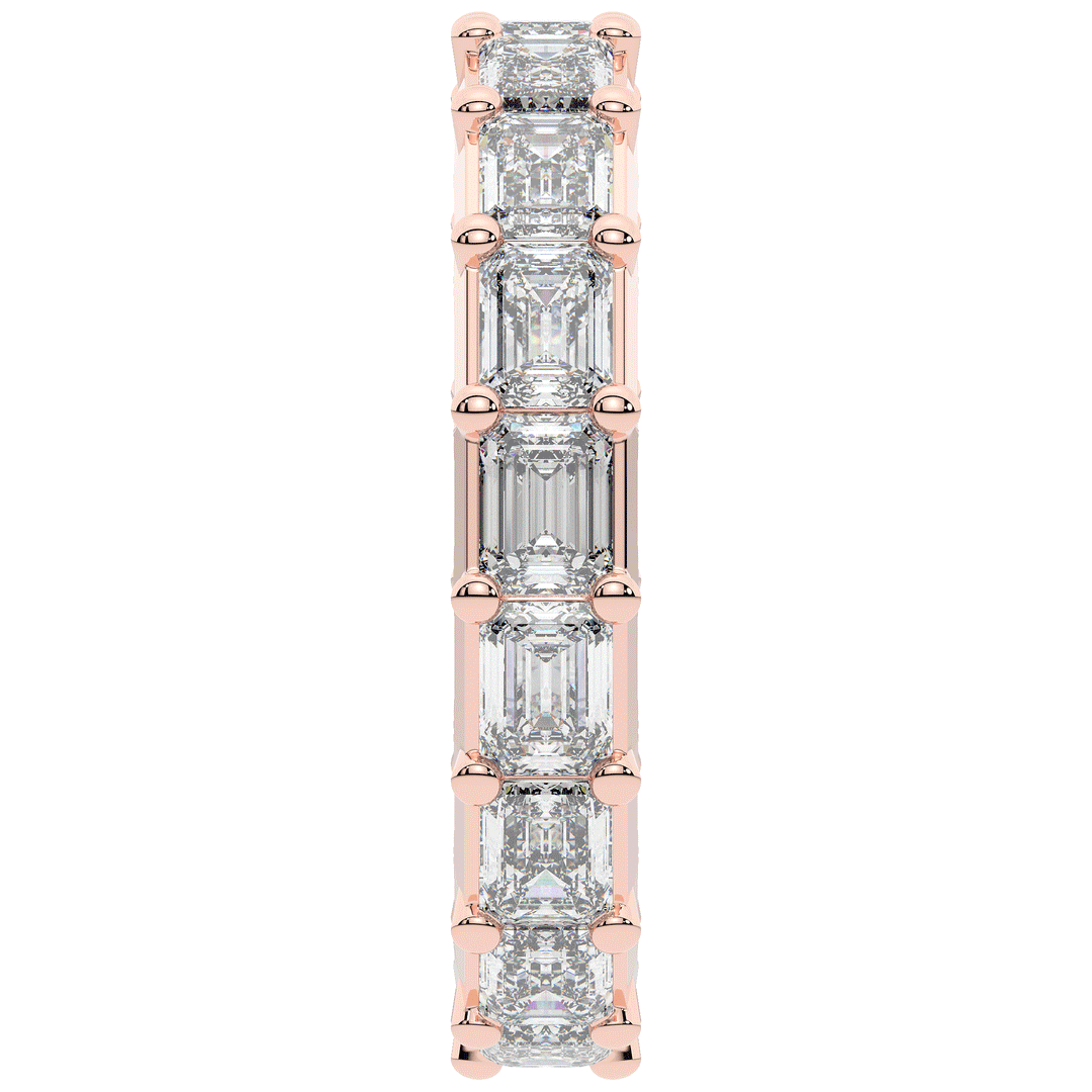 3.00CT.TW EMERALD CUT LAB DIAMOND ETERNITY WEDDING BAND - Nazarelle