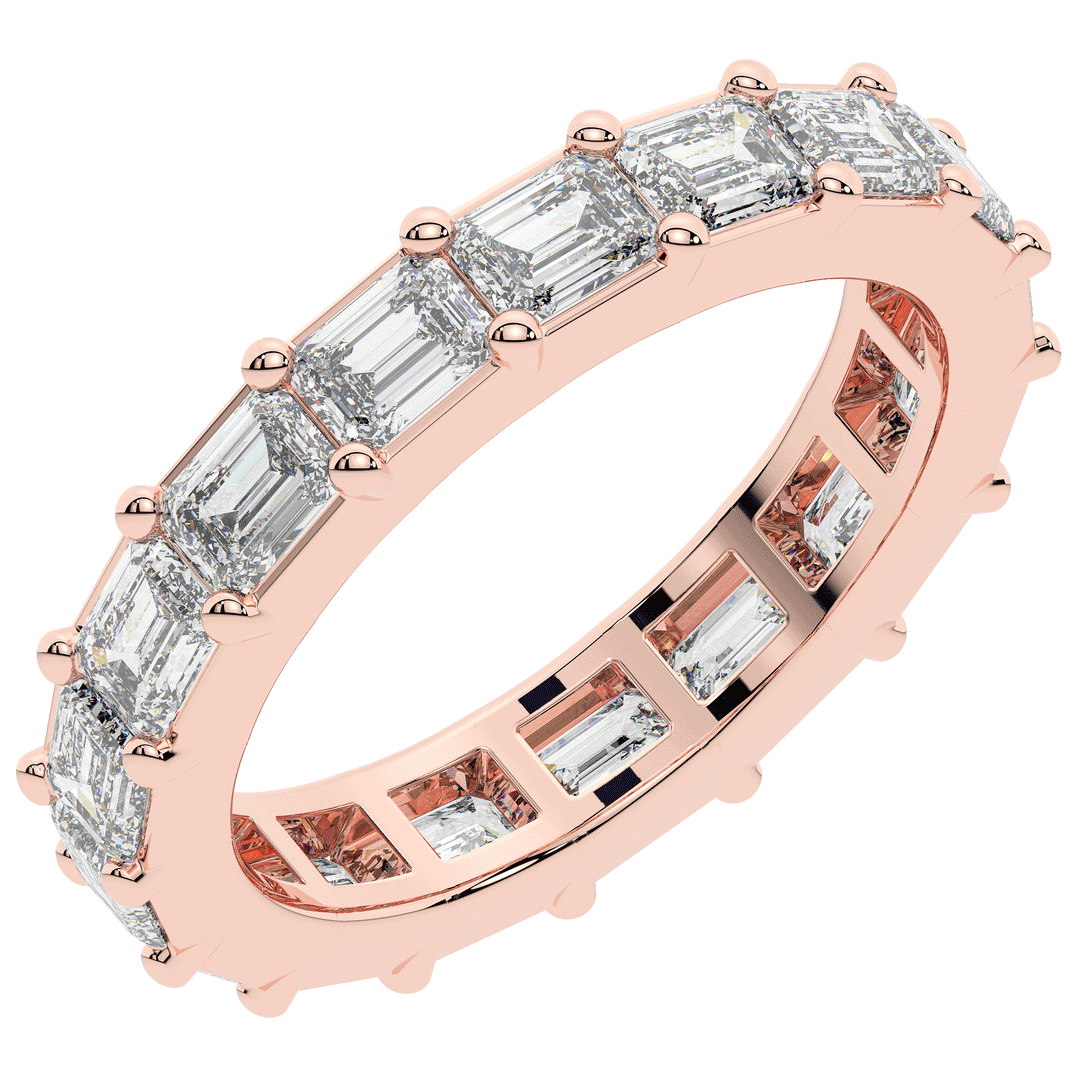 3.00CT.TW EMERALD CUT LAB DIAMOND ETERNITY WEDDING BAND - Nazarelle