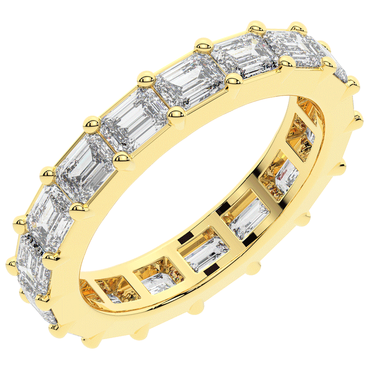 3.00CT.TW EMERALD CUT LAB DIAMOND ETERNITY WEDDING BAND - Nazarelle