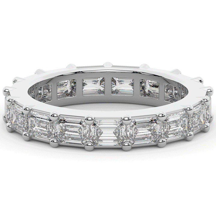 3.00CT.TW EMERALD CUT LAB DIAMOND ETERNITY WEDDING BAND - Nazarelle