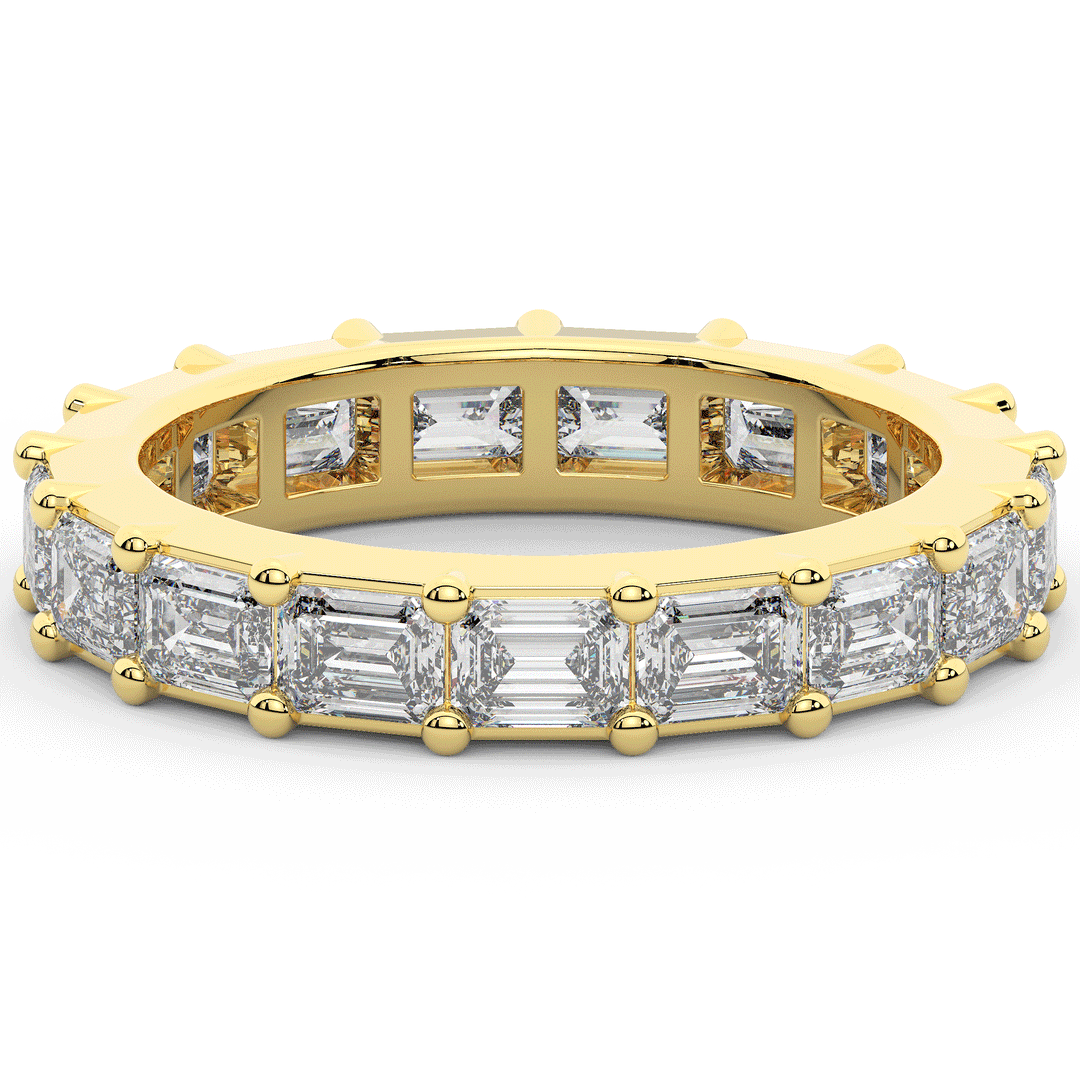 3.00CT.TW EMERALD CUT LAB DIAMOND ETERNITY WEDDING BAND - Nazarelle