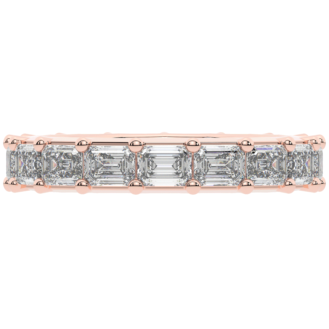 3.00CT.TW EMERALD CUT LAB DIAMOND ETERNITY WEDDING BAND - Nazarelle