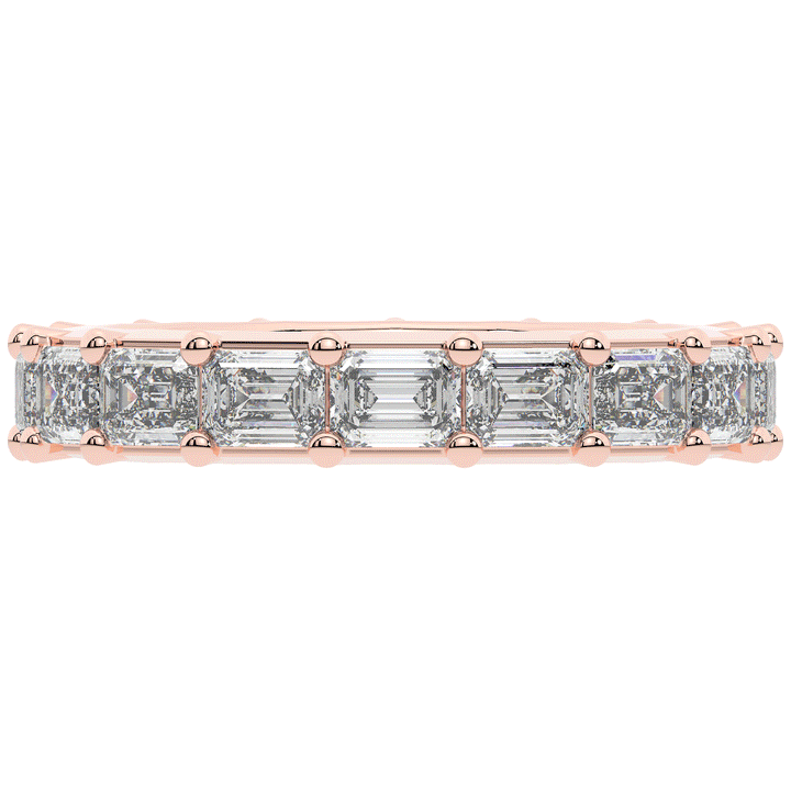 3.00CT.TW EMERALD CUT LAB DIAMOND ETERNITY WEDDING BAND - Nazarelle