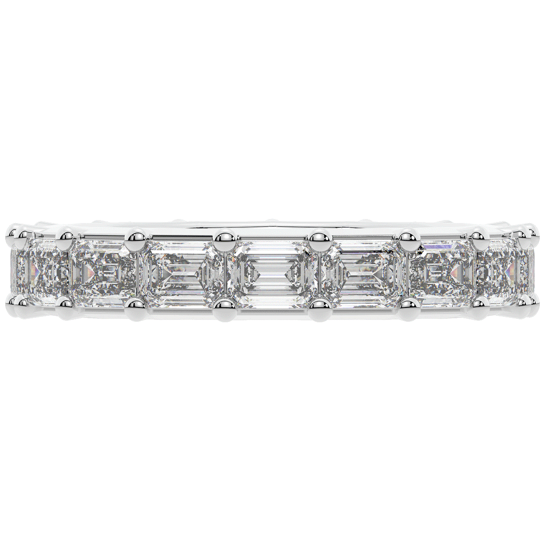 3.00CT.TW EMERALD CUT LAB DIAMOND ETERNITY WEDDING BAND - Nazarelle