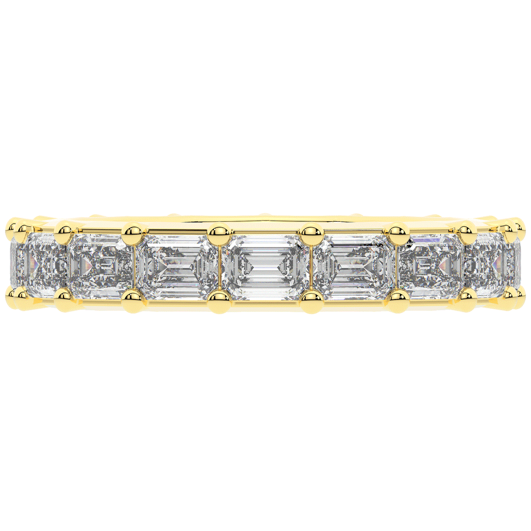 3.00CT.TW EMERALD CUT LAB DIAMOND ETERNITY WEDDING BAND - Nazarelle