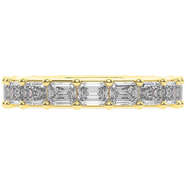 3.00CT.TW EMERALD CUT LAB DIAMOND ETERNITY WEDDING BAND - Nazarelle