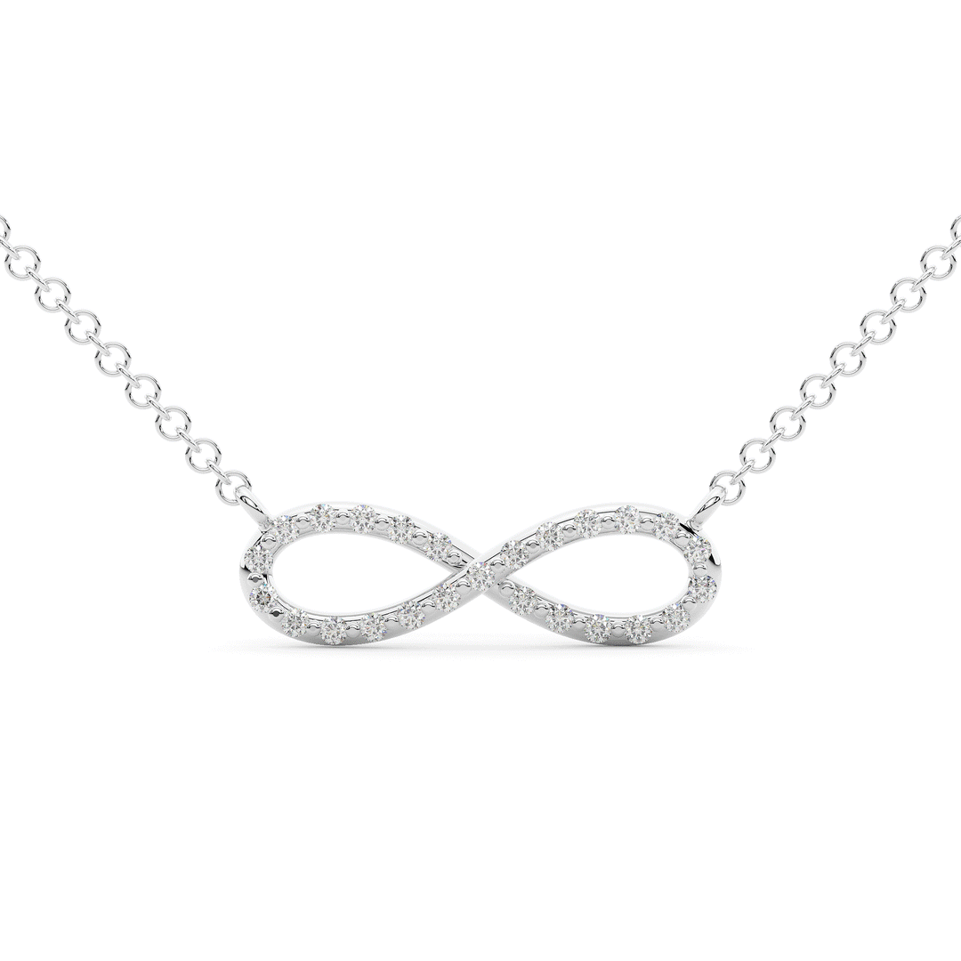 0.15CT.TW ROUND LAB DIAMOND INFINITY PENDANT - Nazarelle