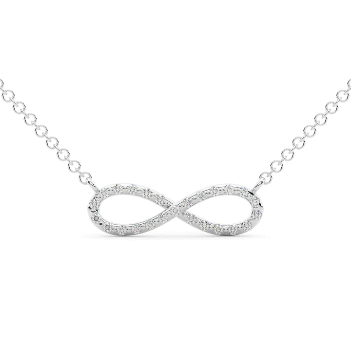 0.15CT.TW ROUND LAB DIAMOND INFINITY PENDANT - Nazarelle