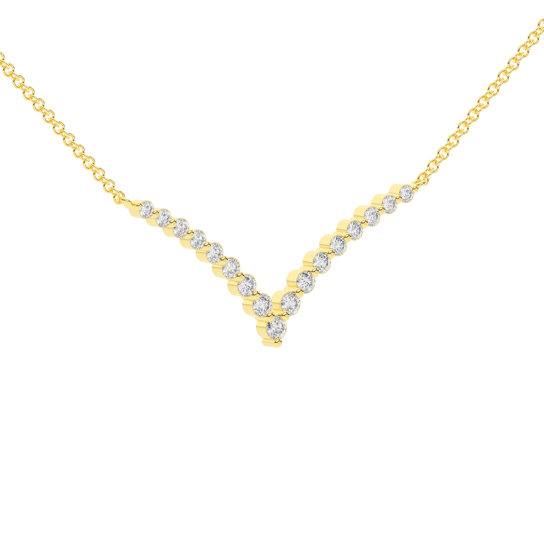 0.50CT.TW LAB DIAMOND CHEVRON PENDANT - Nazarelle