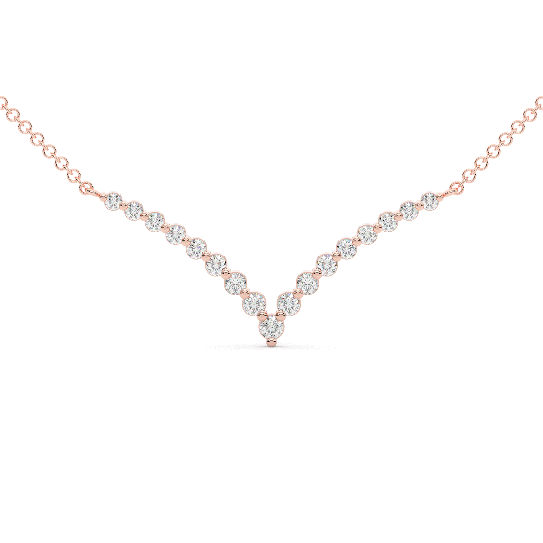 0.50CT.TW LAB DIAMOND CHEVRON PENDANT - Nazarelle