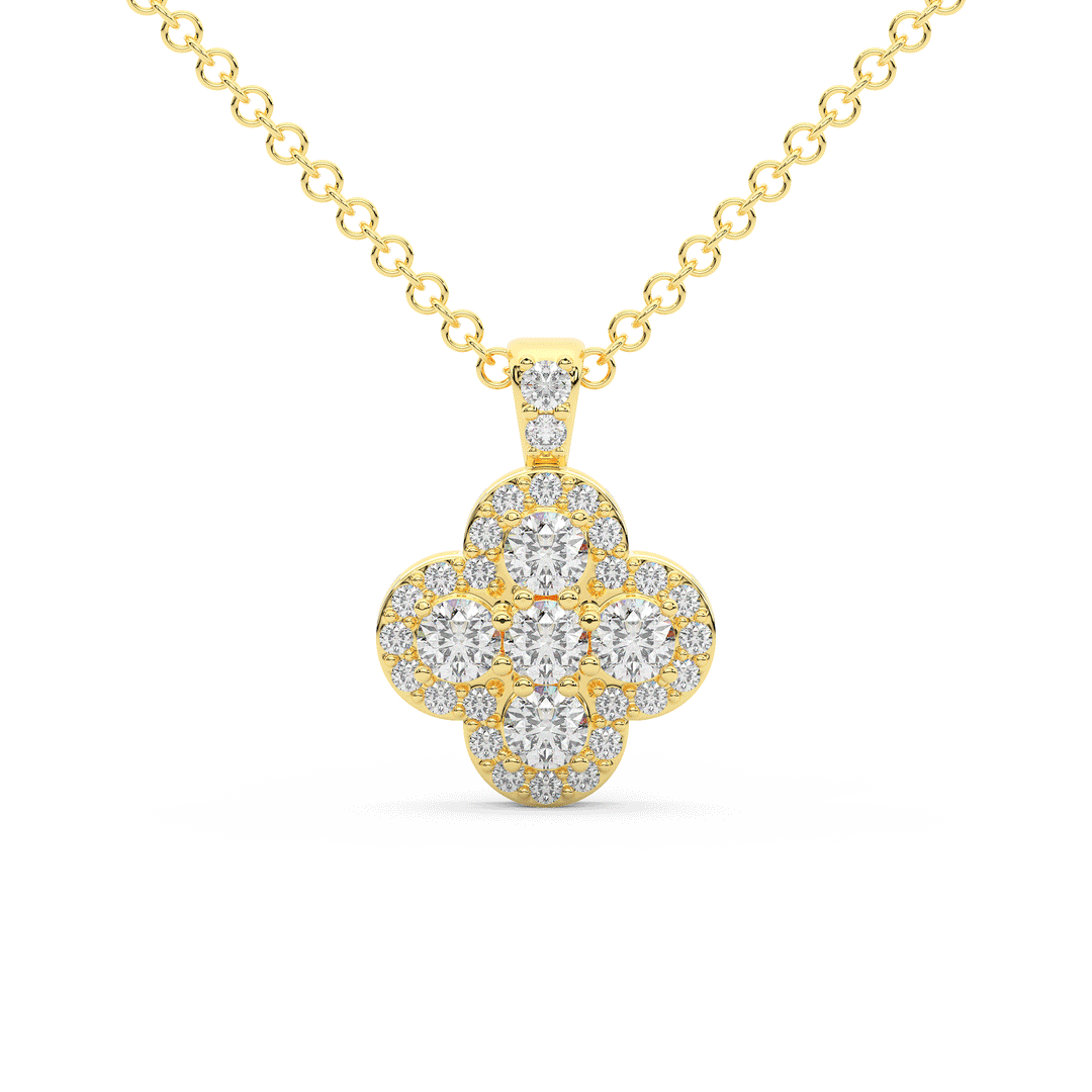 0.65CT.TW LAB DIAMOND CLUSTER PENDANT - Nazarelle