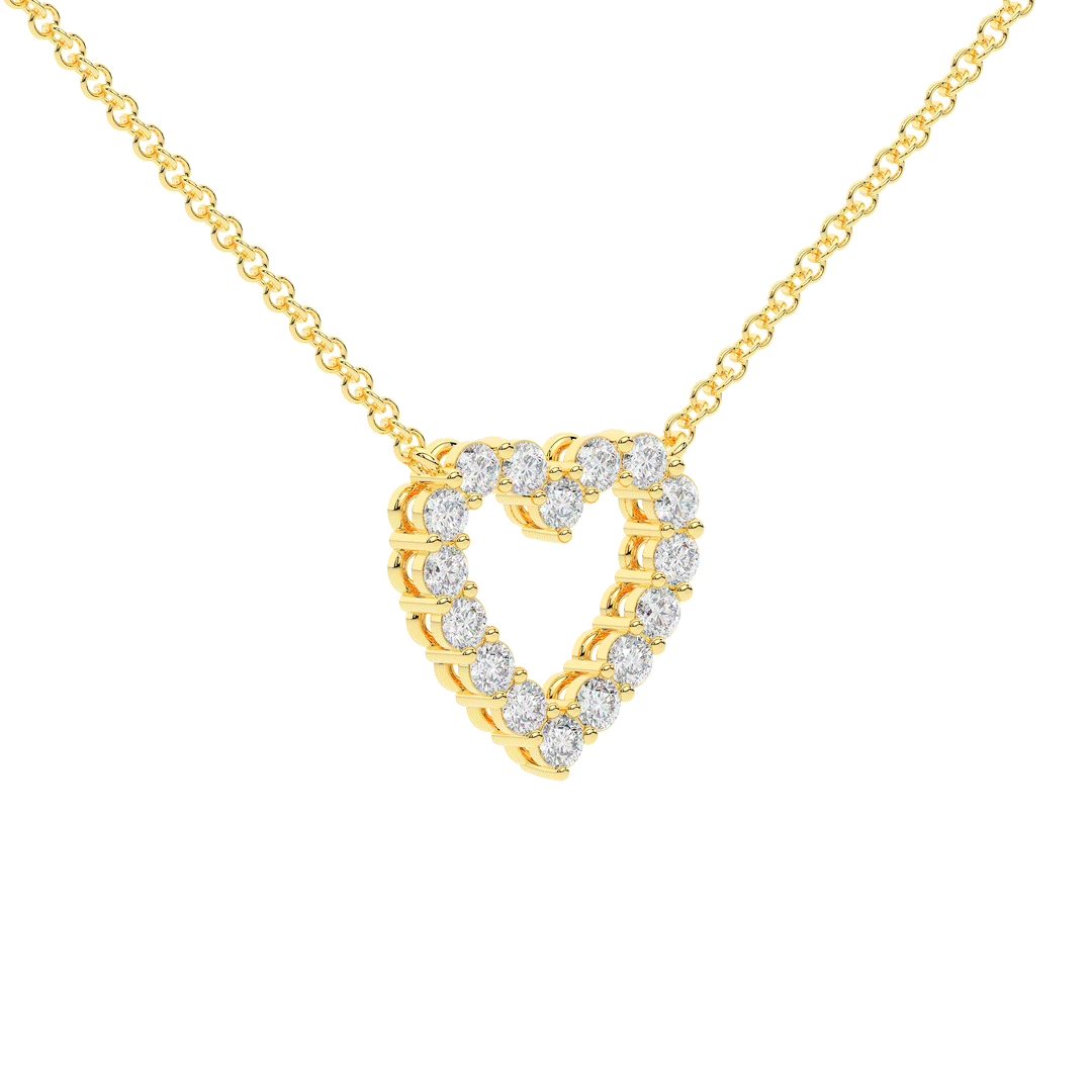 0.50CT.TW ROUND LAB DIAMOND HEART PENDANT - Nazarelle